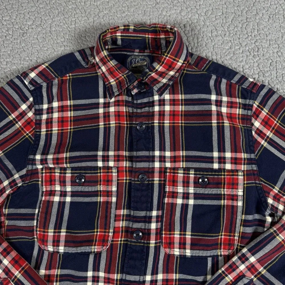 J.Crew Shirt Mens XS Red Blue Plaid Flannel‎ Outdoor Sportsmens Outfitter